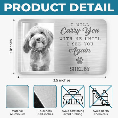Custom Photo Aluminum Wallet Card - Personalized Pet Memorial Sympathy Gifts For Dogs, Cats - They Lived, They Loved, They Purred