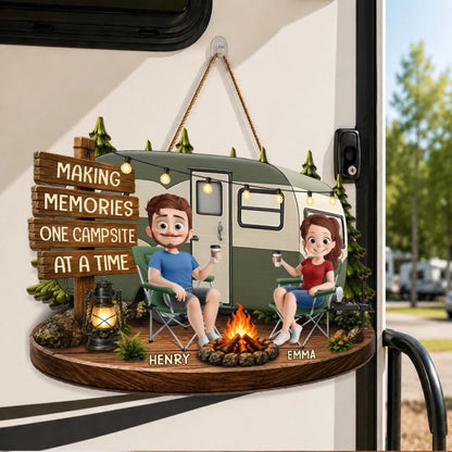 Custom Wood Sign - Personalized Birthday Camping Gifts For Campers, Husband And Wife, Him And Her - Our Favorite Escape Is Together