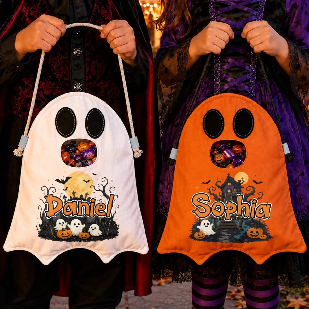 Custom Ghost Bag - Personalized Halloween Birthday Gifts For Kids - Too Cute To Spook