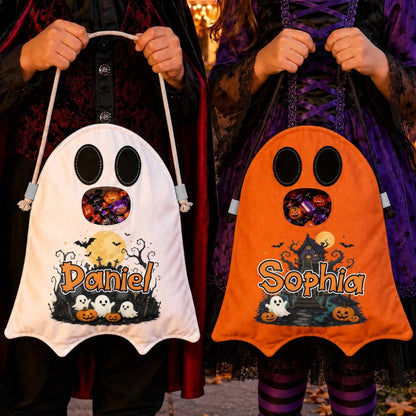 Custom Ghost Bag - Personalized Halloween Birthday Gifts For Kids - Too Cute To Spook