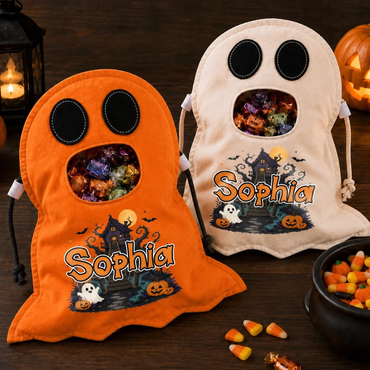 Custom Ghost Bag - Personalized Halloween Birthday Gifts For Kids - Too Cute To Spook