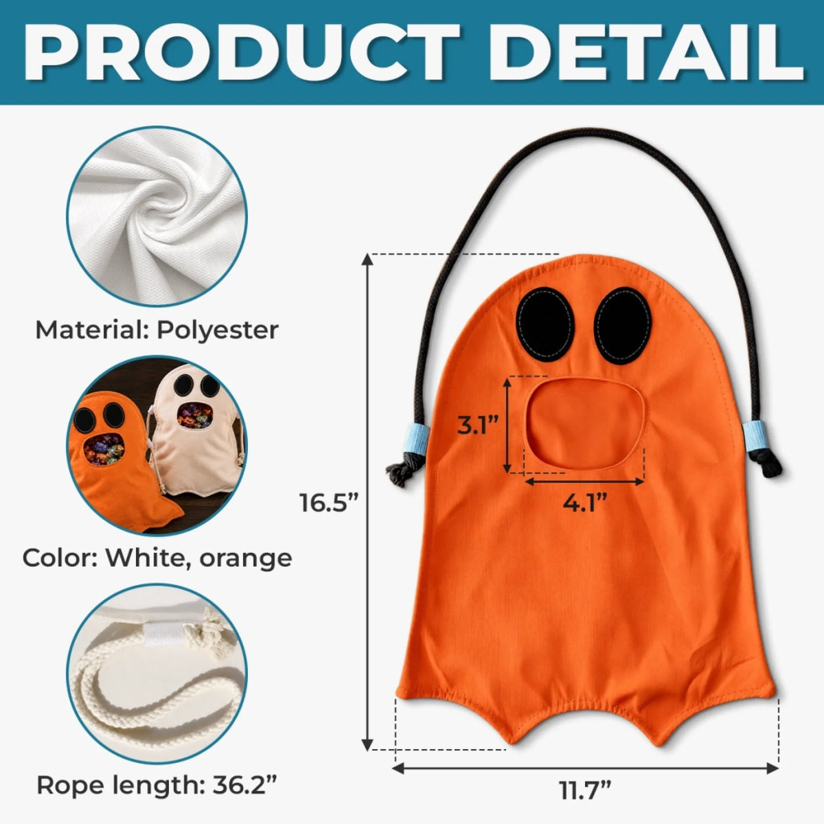 Custom Ghost Bag - Personalized Halloween Birthday Gifts For Kids - Too Cute To Spook