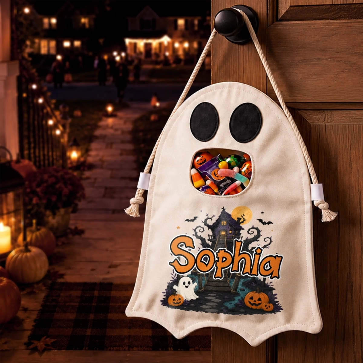 Custom Ghost Bag - Personalized Halloween Birthday Gifts For Kids - Too Cute To Spook