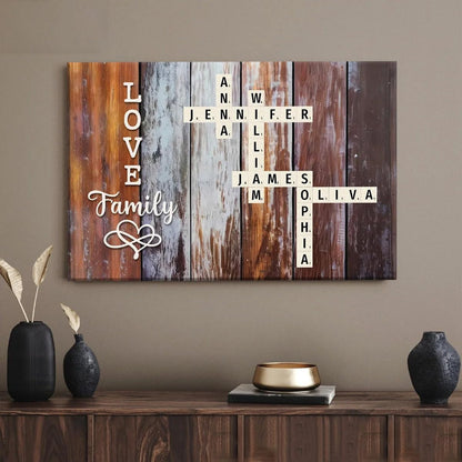 Make Your Wall Trendy With Crossword Canvas - Personalized Customized Canvas - Gifts For Family Members
