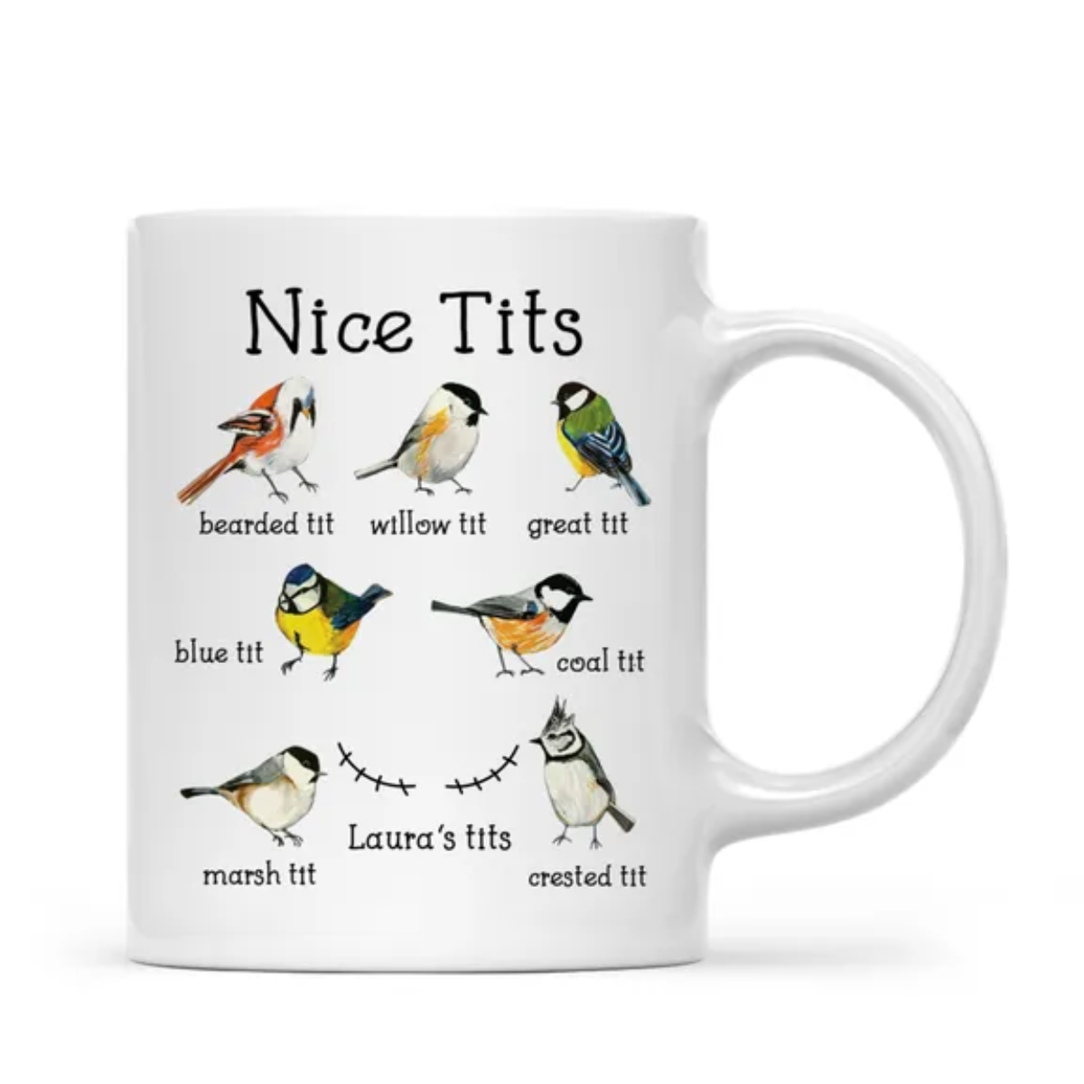 Personalized Set - Funny Ceramic Mug - Nice Tits - Funny Bulk Gifts, Exchange Gift For Wife - Personalized Mug