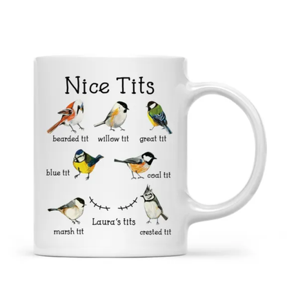 Personalized Set - Funny Ceramic Mug - Nice Tits - Funny Bulk Gifts, Exchange Gift For Wife - Personalized Mug