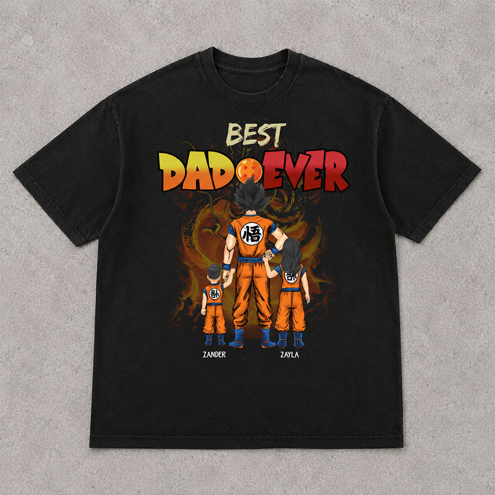 Personalized Best Dad Ever Shirt - Cartoon Custom Shirt Gift For Dad, Father's Day Gift