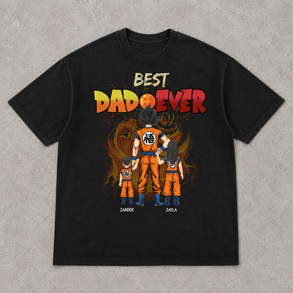 Personalized Best Dad Ever Shirt - Cartoon Custom Shirt Gift For Dad, Father's Day Gift