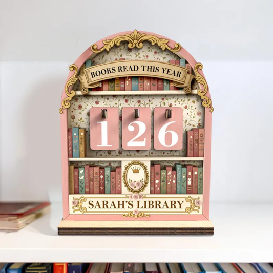 Vintage Book Read Tracker, Personalized Book Lover Gift, Reading Tracker, Books Read This Year Counter, Reading Lover Gift, Library Decor