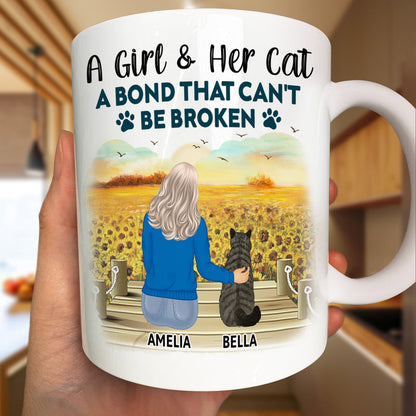 A Bond That Can't Be Broken - Gift For Cat Lovers, Cat Mom, Cat Dad - Personalized Ceramic Mug