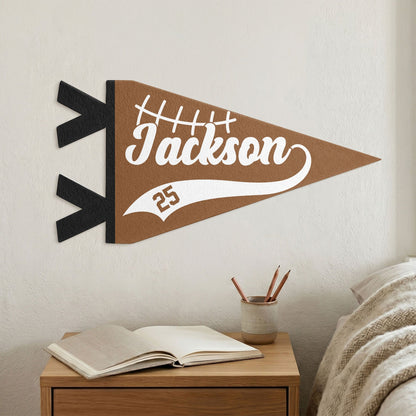 Sports Player Custom Name And Number - Personalized Pennant, Basketball Baseball Softball Custom Pennant, Gift for Players