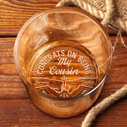 Congrats On Being My Brother You Lucky Man - Personalized Engraved Whiskey Glass Mug