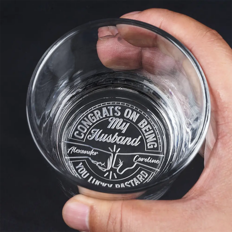 Congrats On Being My Brother You Lucky Man - Personalized Engraved Whiskey Glass Mug