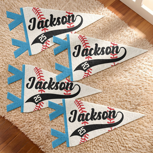 Sports Player Custom Name And Number - Personalized Pennant, Basketball Baseball Softball Custom Pennant, Gift for Players