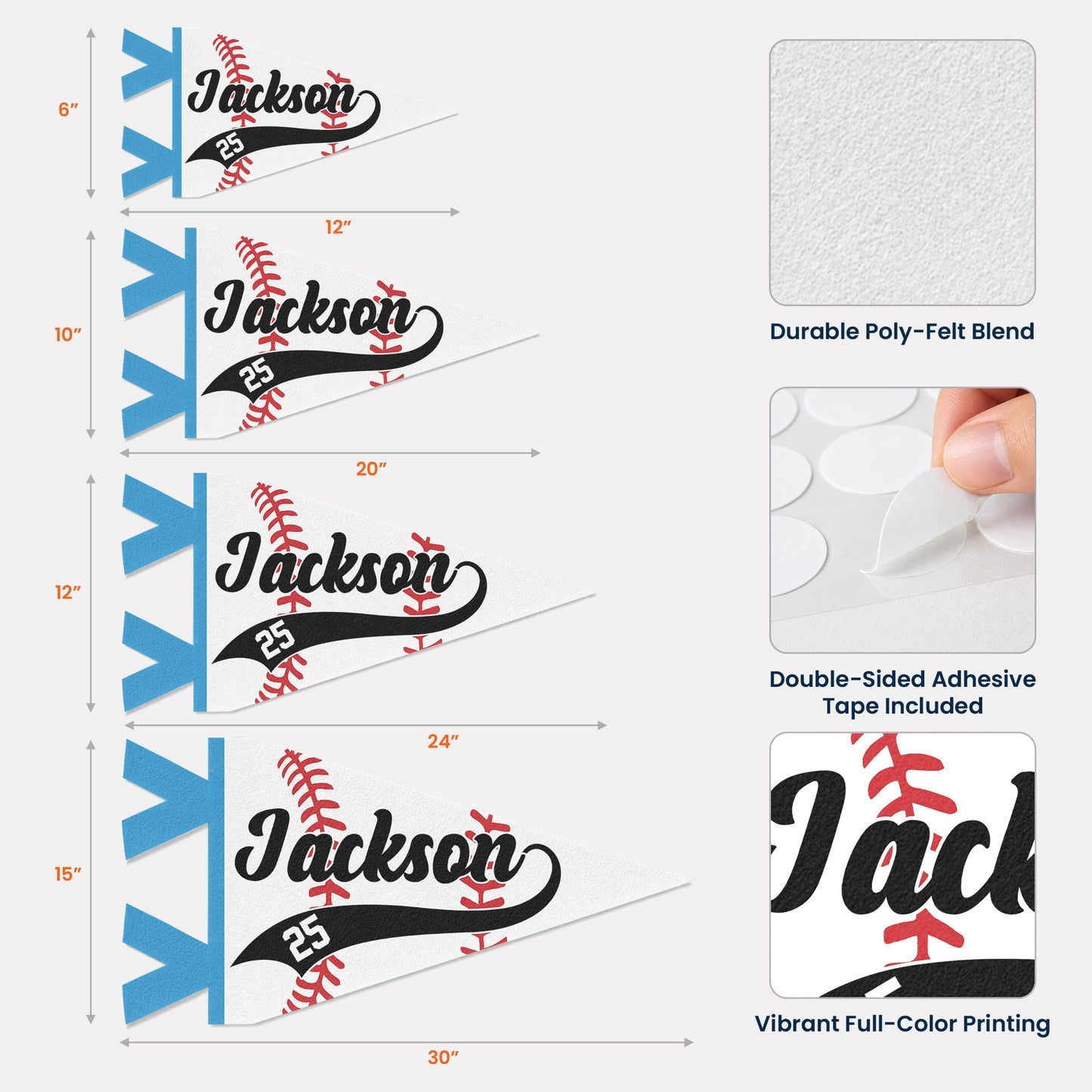 Sports Player Custom Name And Number - Personalized Pennant, Basketball Baseball Softball Custom Pennant, Gift for Players