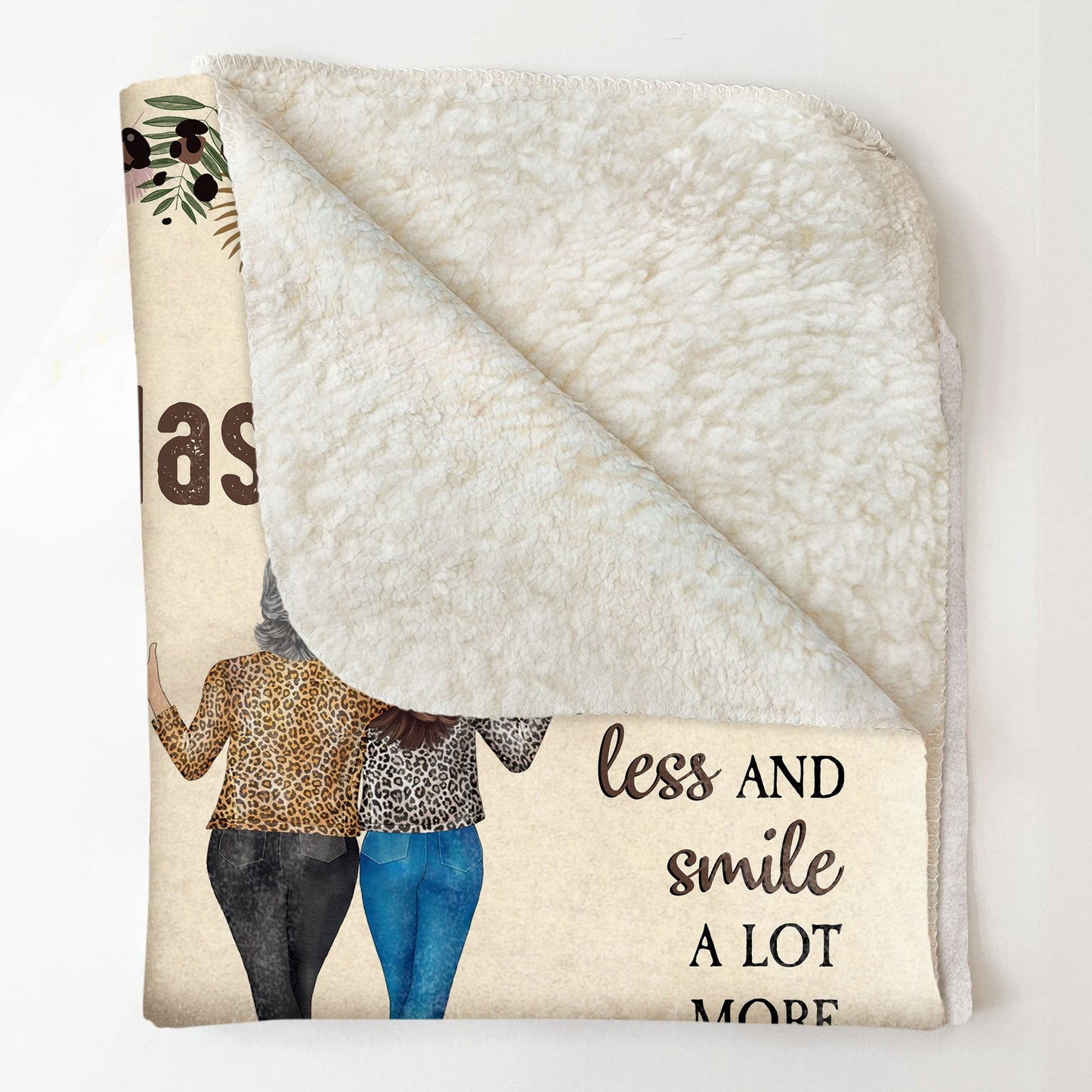 Because Of You, I Laugh A Little Harder - Personalized Blanket - Gift For Friend