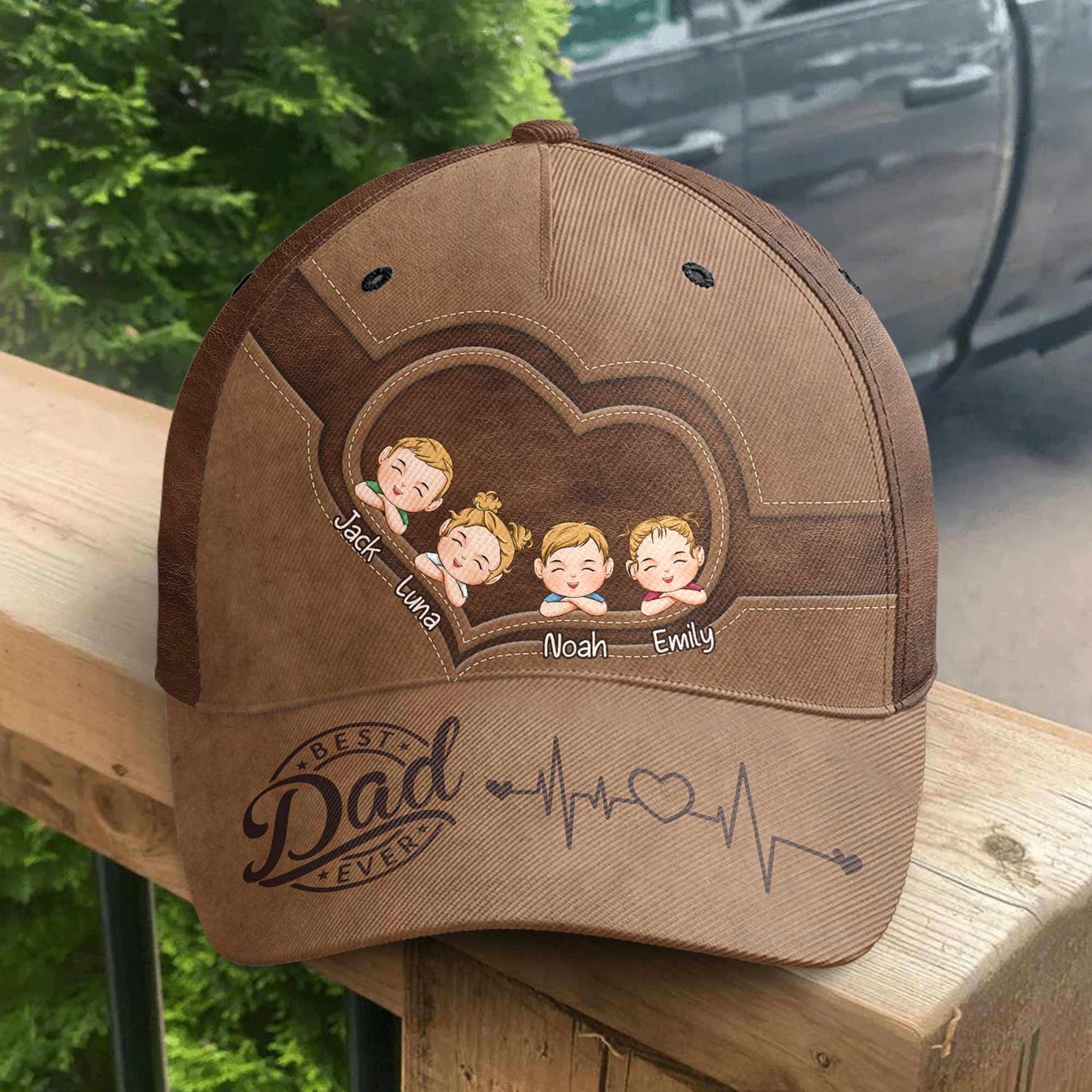 Custom Hat, All Over Print Classic Cap - Personalized 4th Of July Gifts For Dad, Grandpa - Home Of The Brave Dad