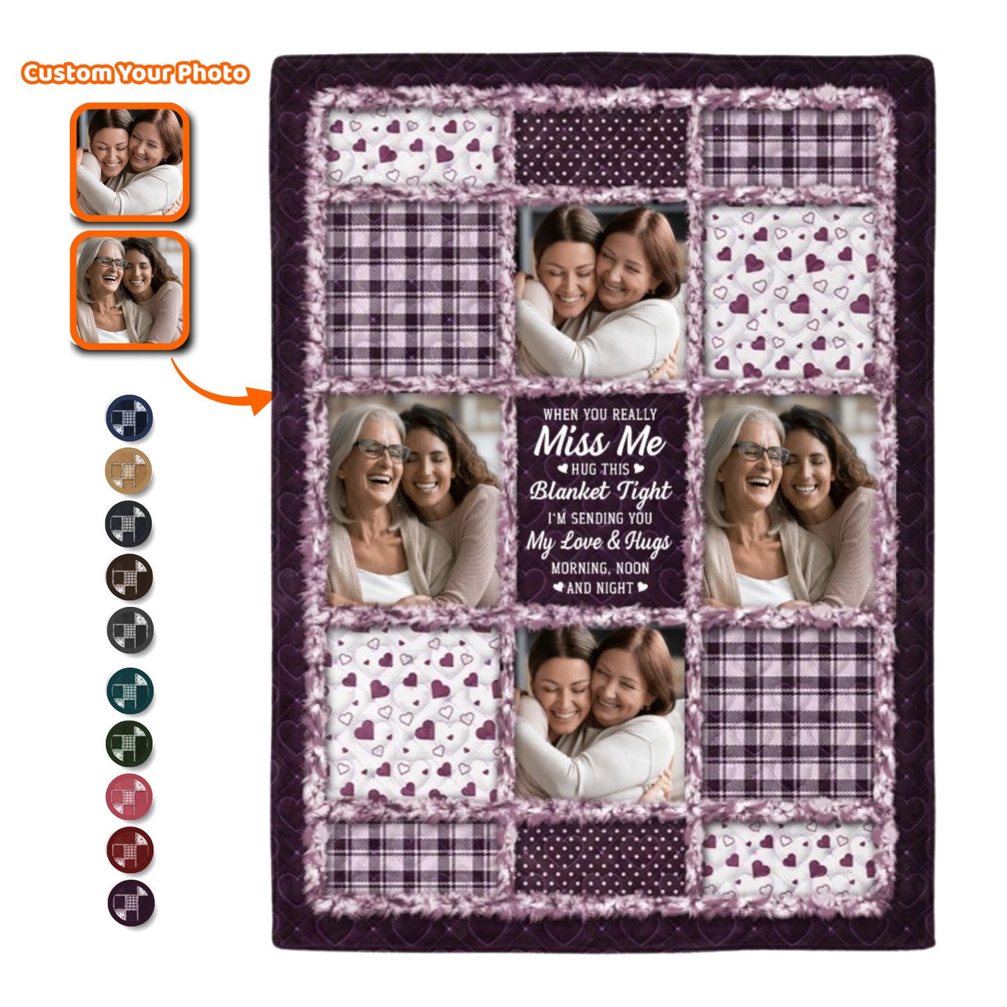 Custom When You Really Miss Me Hug This Blanket - Personalized Fleece Blanket, Sherpa Blanket, Valentine Anniversary Gift for Couple