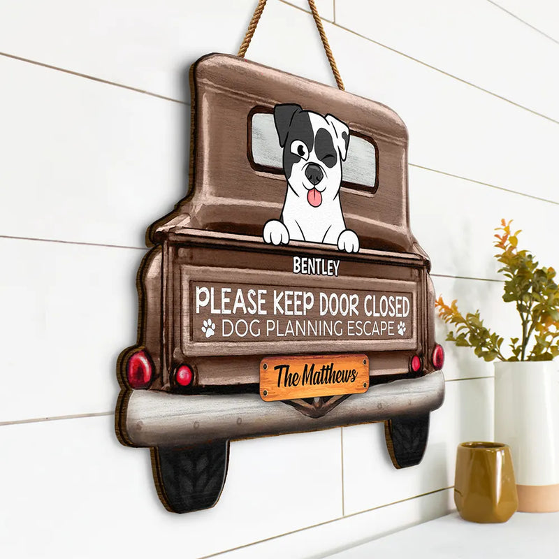 Cats Planning Escape Truck - Personalized Custom Shaped Wood Sign, 4th of July Decor, Gift for Cat Lover