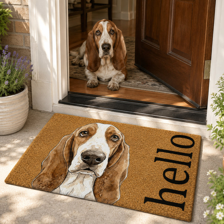 Custom Pet Portrait Funny Doormat Watercolor Art - Personalized Doormat