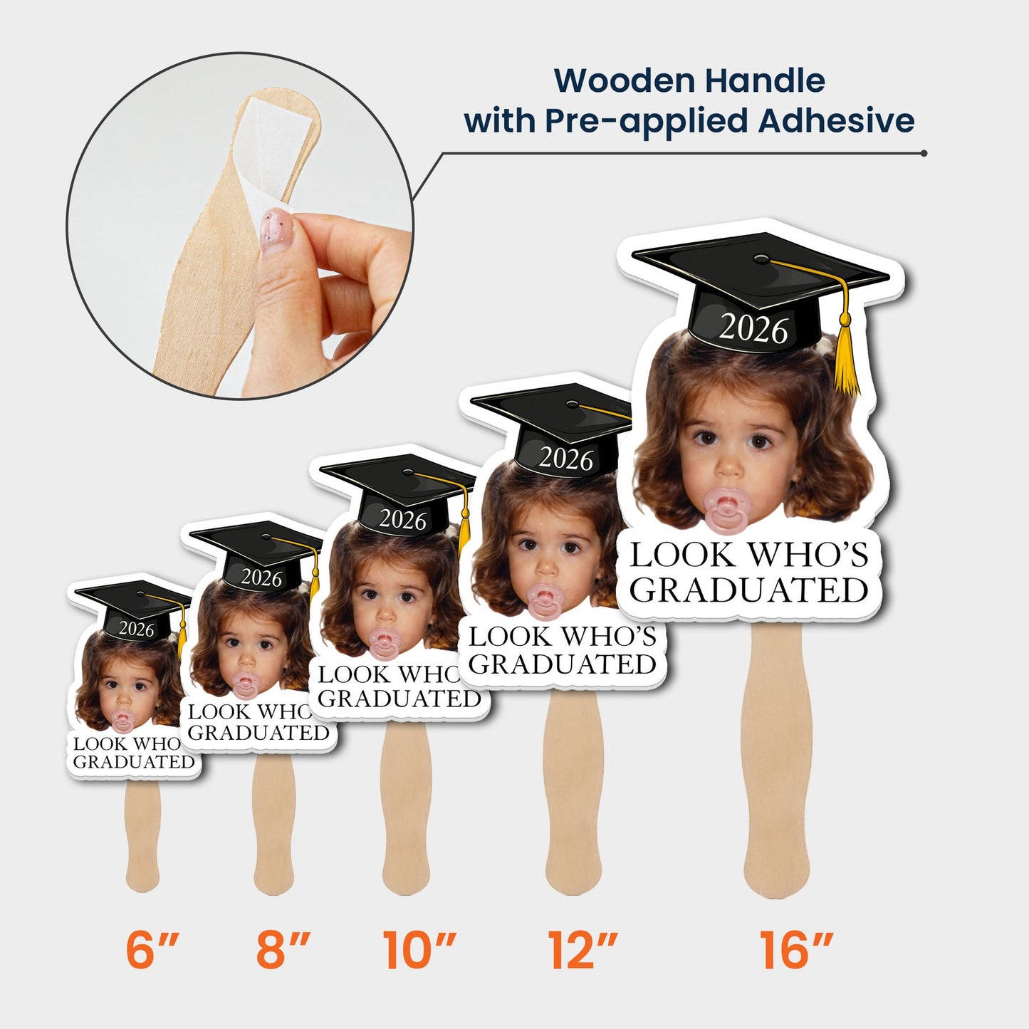 Custom Vintage Childhood Photo Graduation Gift - Personalized Graduation Fan