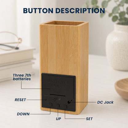 [Enter code: FREE SHIPPING at check out] Dad & Me - Personalized Pen Holder With Clock, Father's Day Gifts for Dad, Grandpa