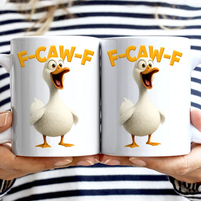 Funny Chicken F-Caw-F - Personalized Ceramic Mug, Gift for Dad, Funny Mug