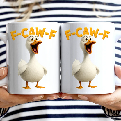 Funny Chicken F-Caw-F - Personalized Ceramic Mug, Gift for Dad, Funny Mug