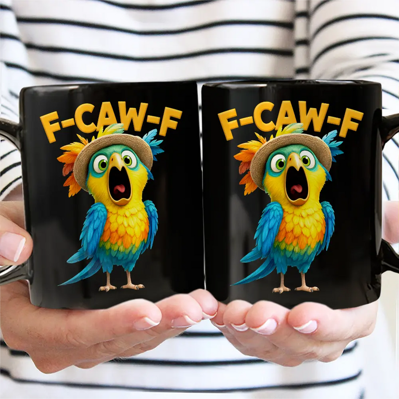 Funny Chicken F-Caw-F - Personalized Ceramic Mug, Gift for Dad, Funny Mug
