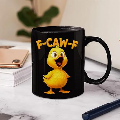 Funny Chicken F-Caw-F - Personalized Ceramic Mug, Gift for Dad, Funny Mug