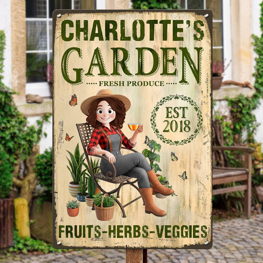 Garden Herbs And Veggie Best Decor Sign - Personalized Metal Sign, Gift for Gardener