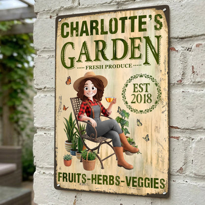 Garden Herbs And Veggie Best Decor Sign - Personalized Metal Sign, Gift for Gardener