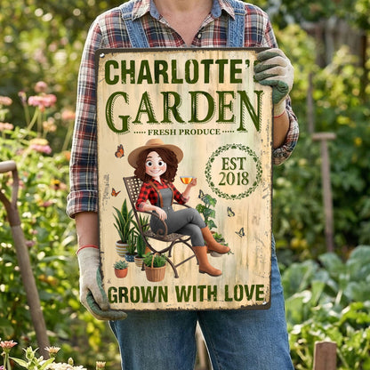 Garden Herbs And Veggie Best Decor Sign - Personalized Metal Sign, Gift for Gardener