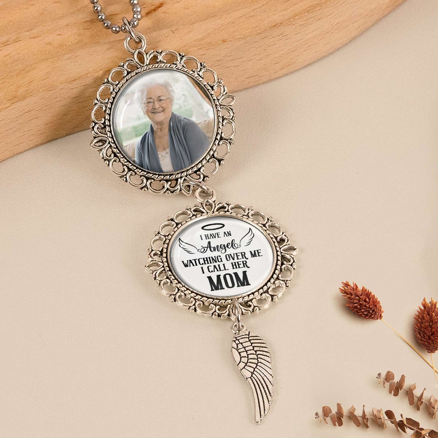 I Have An Angel Watching Over Me - Personalized Photo Car Ornament, Gift for Loss of Mom