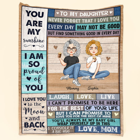 I Love You To The Moon And Back - Personalized Daughter Blanket