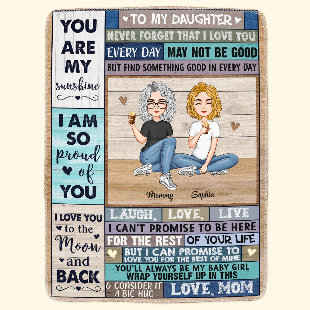 I Love You To The Moon And Back - Personalized Daughter Blanket