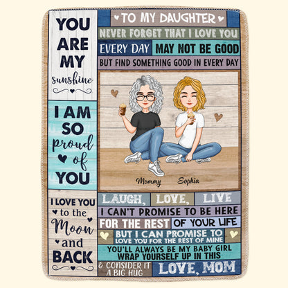 I Love You To The Moon And Back - Personalized Daughter Blanket