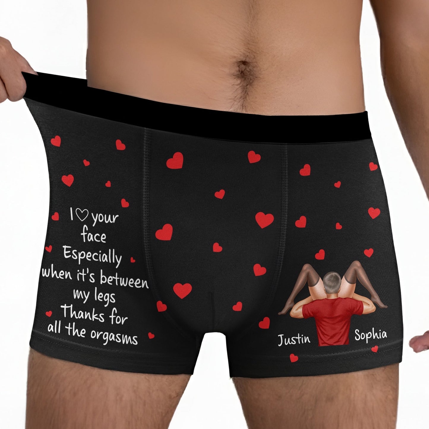 I Love Your Face Especially When It's Between My Legs Gifts For Him - Personalized Men's Boxer Briefs, Anniversary Gift