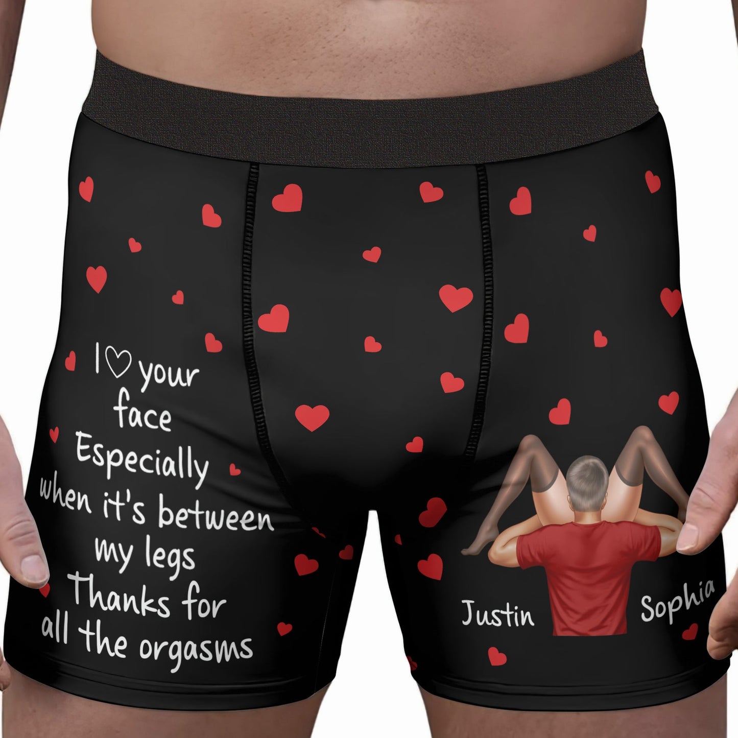 I Love Your Face Especially When It's Between My Legs Gifts For Him - Personalized Men's Boxer Briefs, Anniversary Gift