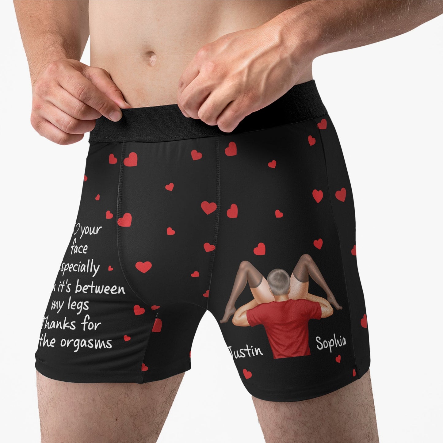 I Love Your Face Especially When It's Between My Legs Gifts For Him - Personalized Men's Boxer Briefs, Anniversary Gift