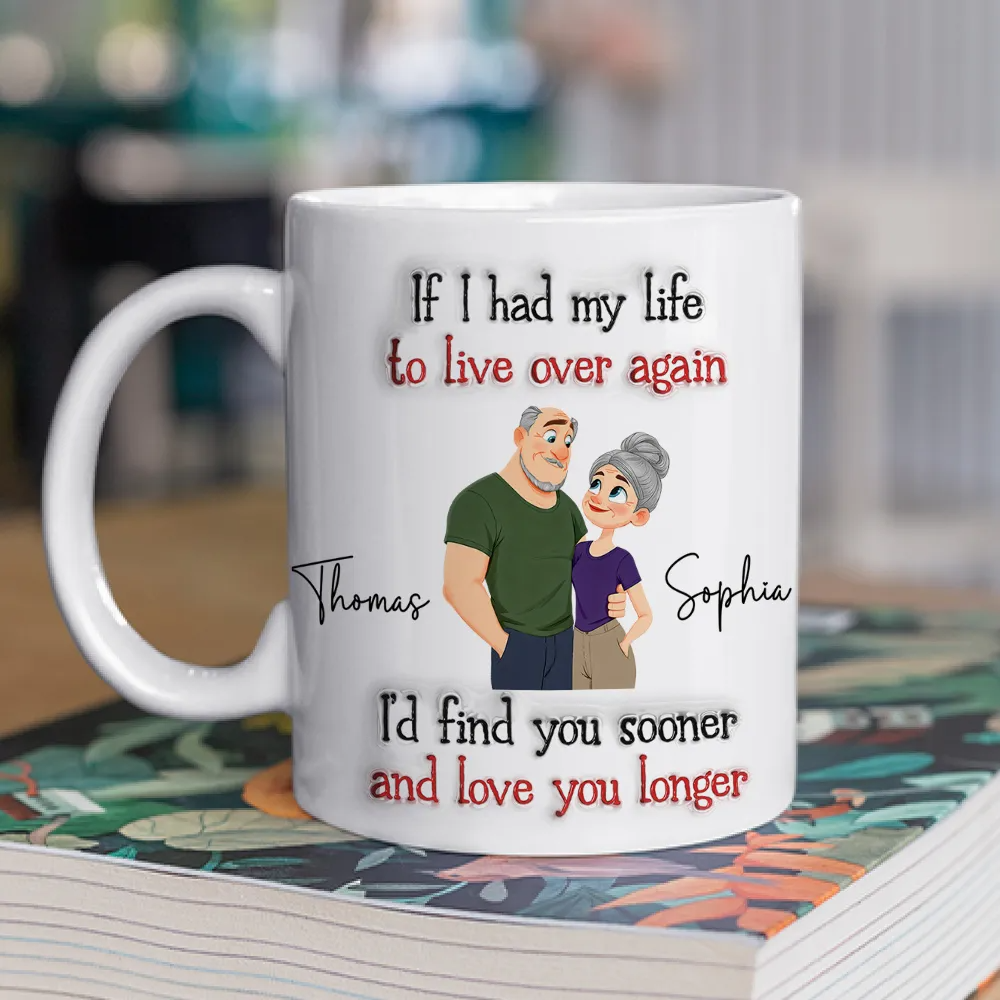 Love You So Much - Personalized Custom 3D Inflated Effect Ceramic Mug, Anniversary Valentine Gift for Wife & Husband, Old Couple Coffee Mug
