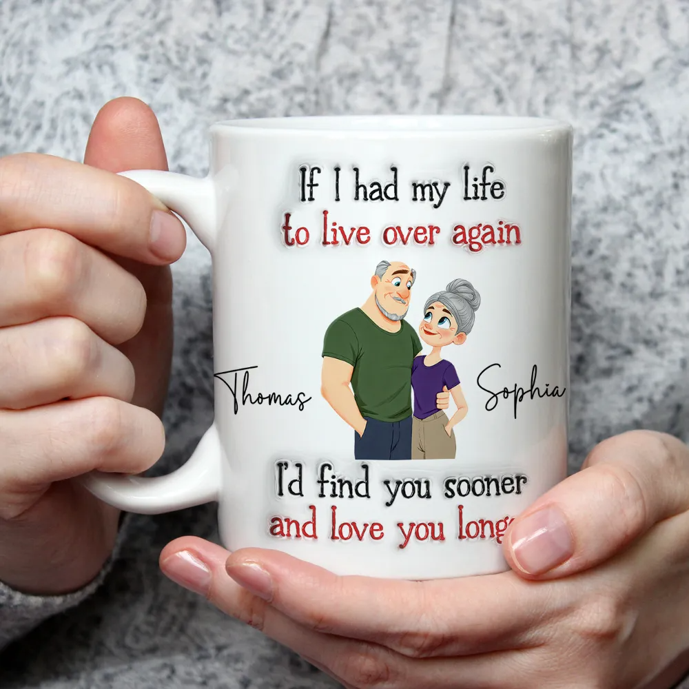 Love You So Much - Personalized Custom 3D Inflated Effect Ceramic Mug, Anniversary Valentine Gift for Wife & Husband, Old Couple Coffee Mug