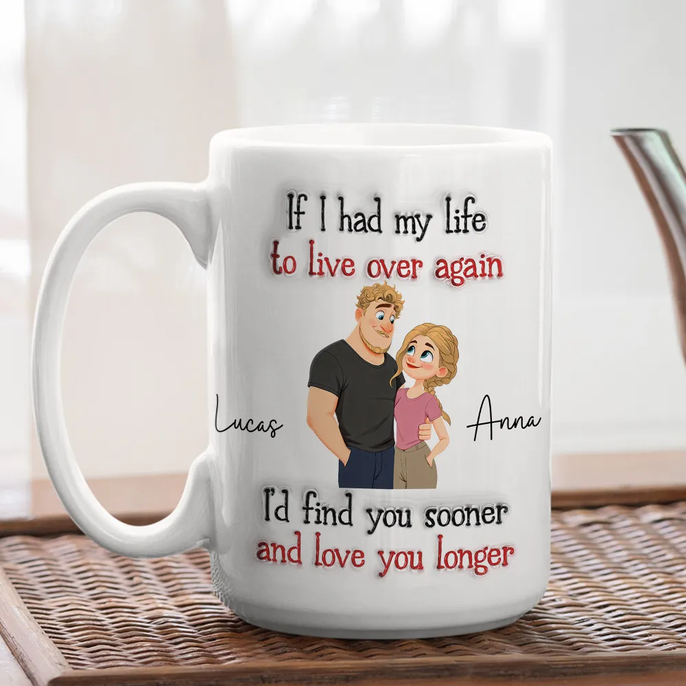 Love You So Much - Personalized Custom 3D Inflated Effect Ceramic Mug, Anniversary Valentine Gift for Wife & Husband, Old Couple Coffee Mug