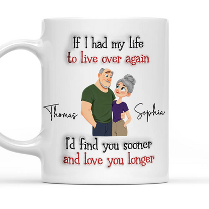 Love You So Much - Personalized Custom 3D Inflated Effect Ceramic Mug, Anniversary Valentine Gift for Wife & Husband, Old Couple Coffee Mug