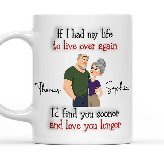 Love You So Much - Personalized Custom 3D Inflated Effect Ceramic Mug, Anniversary Valentine Gift for Wife & Husband, Old Couple Coffee Mug