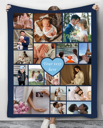 Personalized Photo Blanket, Photo Blanket with Text, Personalized Gift, Memorial Blanket, Anniversary Gift, Couples Gift, Gift for Her