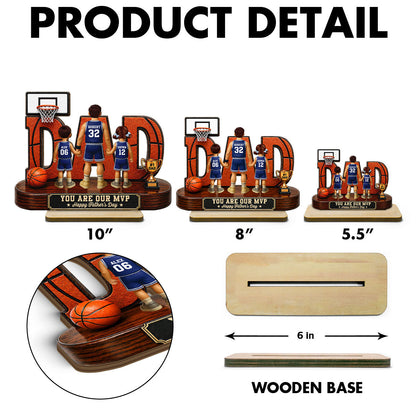 Basketball Dad Legend You Are Our MVP - Personalized 2-Layered Wooden Plaque - Unique Trending 2026 Father's Day Gift For Dad, Husband, Basketball Fans