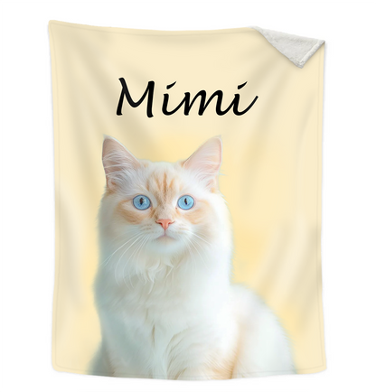 Custom Pet Photo Blanket, Personalized Dog Portrait Blanket, Pet Memorial Gift, Cat Picture Blanket