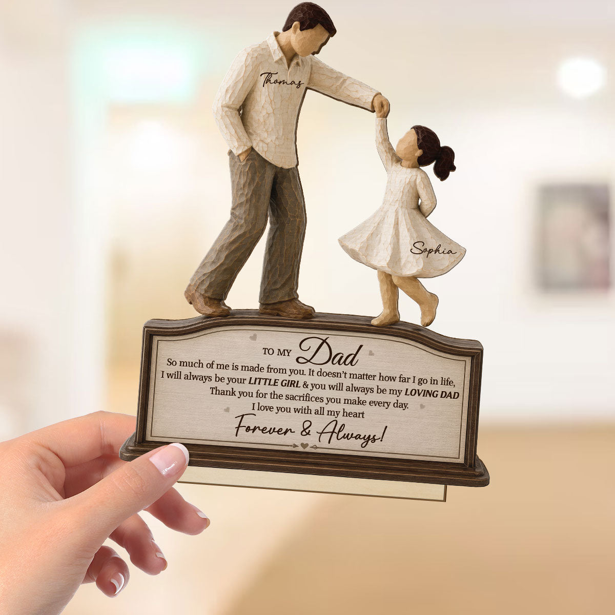 Will Always Be Your Little Girl Father & Daughter Dancing - Personalized 2-Layered Wooden Plaque - Sentimental Father's Day Gift From Daughter
