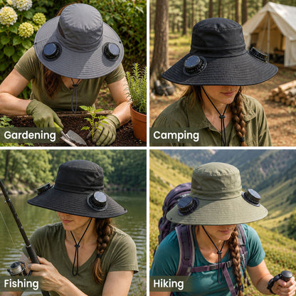 Plant Lady Gardener Of The Year Gift For Her - Personalized Solar Fan Hat, Gift for Gardener